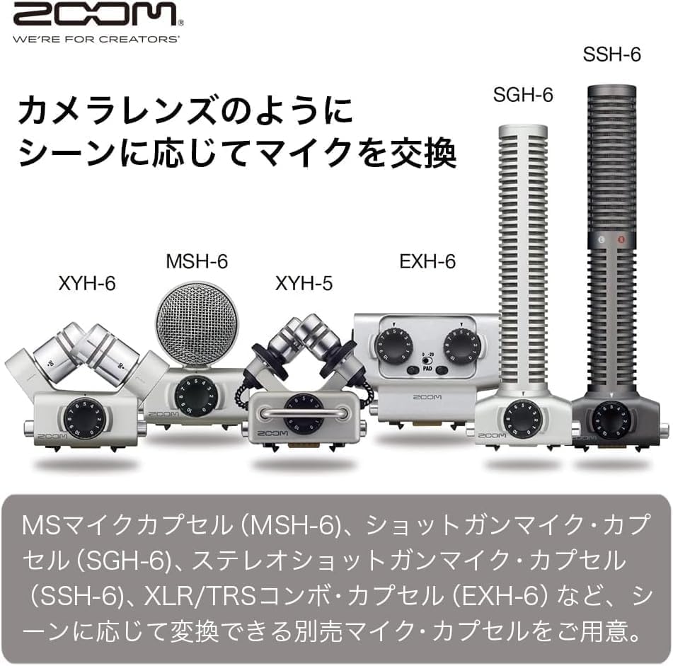 マイクカプセル交換型4chハンディレコーダー【H5】 | ZOOM STORE
