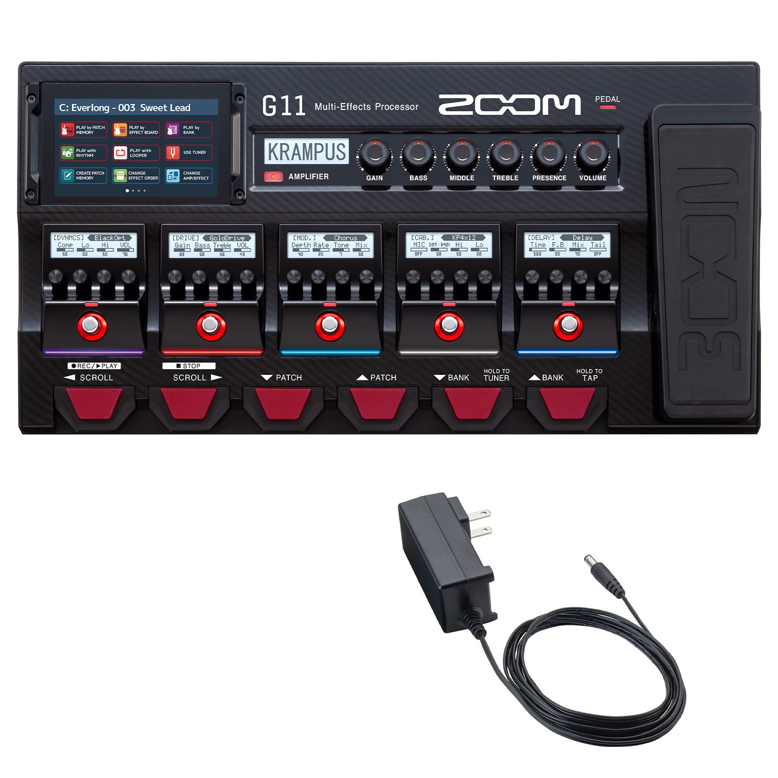 ギター ZOOM G11 タッチパネル搭載フラッグシップ・ギター用マルチエフェクター【G11